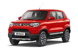 Suzuki S-Presso merah terang, mobil SUV kompak.