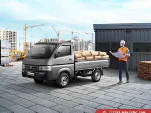 Suzuki Carry Pick Up warna putih terbaru dengan desain tangguh, siap untuk berbagai keperluan bisnis Anda.