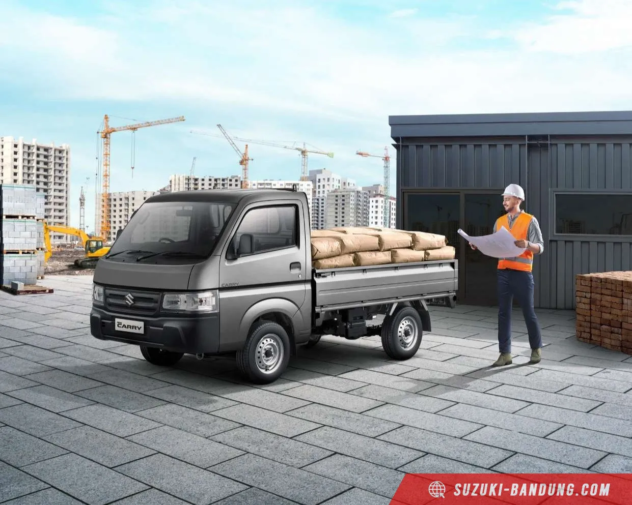 Suzuki Carry Pick Up warna putih terbaru dengan desain tangguh, siap untuk berbagai keperluan bisnis Anda.